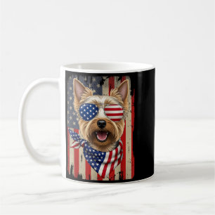 4th of July Yorkshire Terrier Dog AAAmerican Flag Coffee Mug