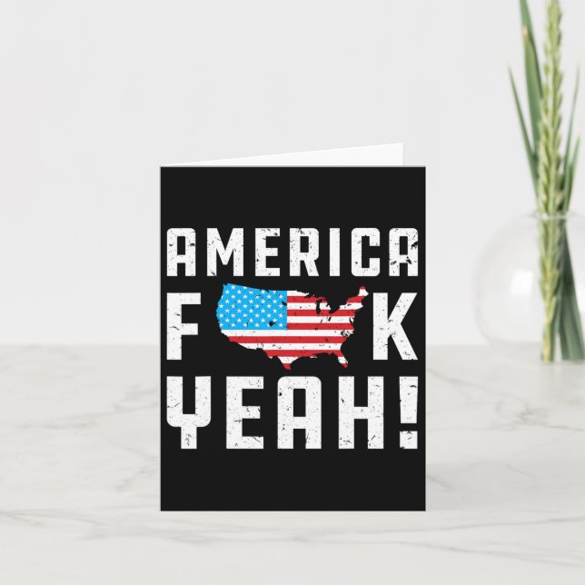 4th Ofjuly America Yeah Funny Gift  Card (Front)