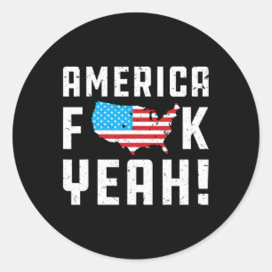 4th Ofjuly America Yeah Funny Gift Classic Round Sticker