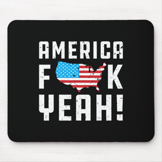 4th Ofjuly America Yeah Funny Gift  Mouse Pad (Front)