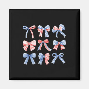 4th Patriotic Coquette Girly Girl American Flag Bo Magnet
