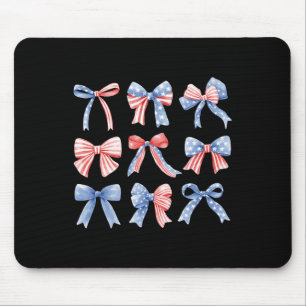 4th Patriotic Coquette Girly Girl American Flag Bo Mouse Pad