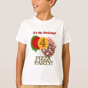 4th Pizza Party Birthday Tshirts and Gifts