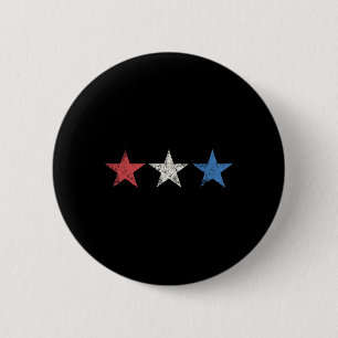 4th Red White Blue Stars Cute Usa Patriotic Americ 6 Cm Round Badge