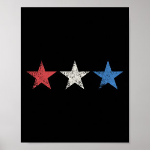 4th Red White Blue Stars Cute Usa Patriotic Americ Poster