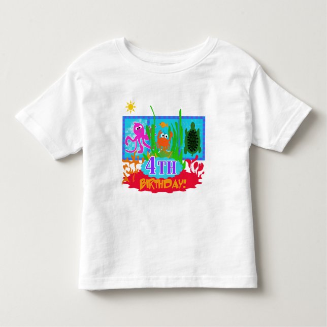 4th Undersea Adventure Birthday Tshirts (Front)