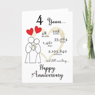 4th Wedding Anniversary Card