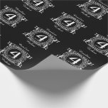 4th wedding anniversary distressed crest wrapping paper<br><div class="desc">A design to celebrate your forth year of marriage. This first wedding anniversary design has a distressed white crest, with the text linen silk, 4 year , anniversary. If you would like any help customising this design please contact me, their is an ask this designer button, just below this text....</div>
