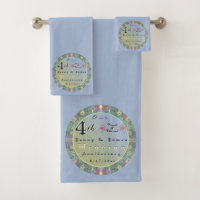 4th Wedding Anniversary Floral Towel