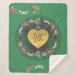 4th Wedding Anniversary Fruit Floral Sherpa Blanket