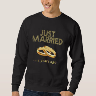 4th Wedding Anniversary T Shirt Just Married 4 Yea