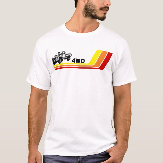 4WD 80s Truck Stripes T-Shirt (Front)