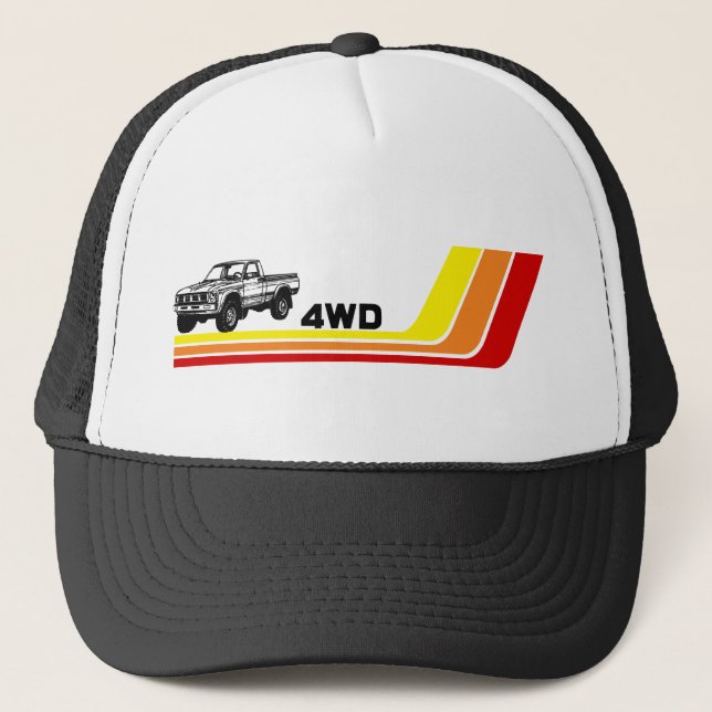 4WD 80s Truck Stripes Trucker Hat (Front)