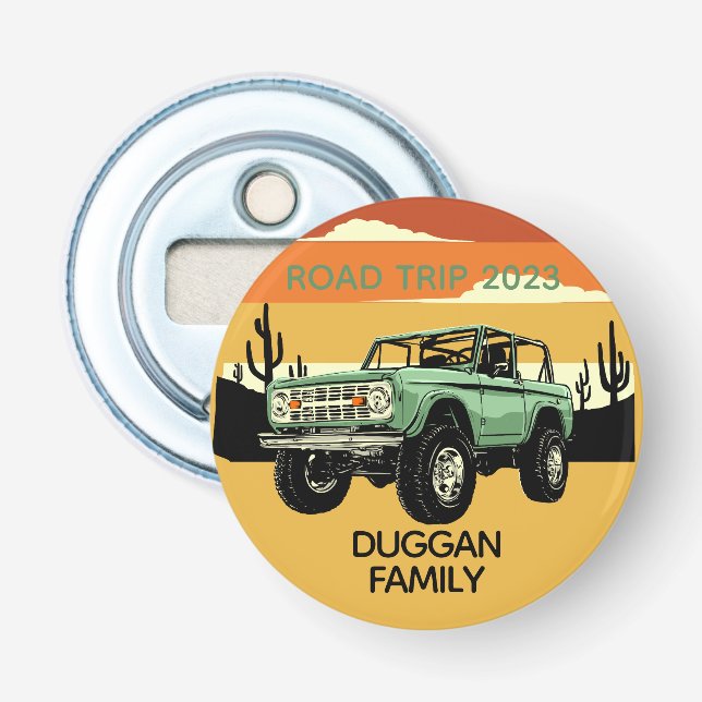 4x4 Family Adventure Personalised Custom Text Bottle Opener (Front)