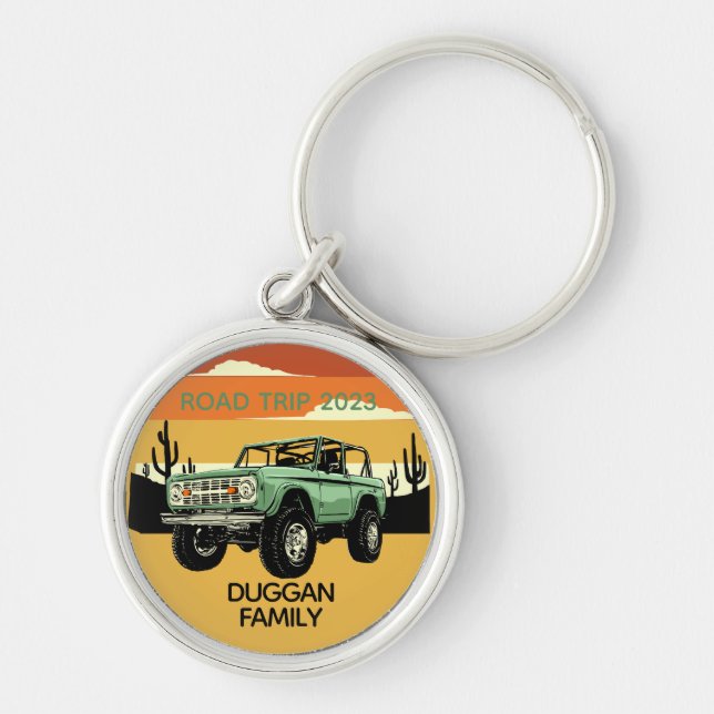 4x4 Family Adventure Personalised Custom Text Key Ring (Front)