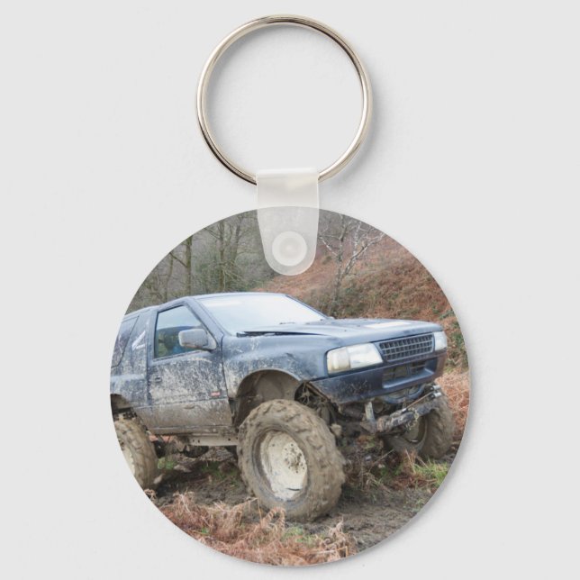 4x4 Off Roader on mud Key Ring (Front)
