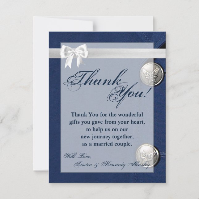 4x5 FLAT Thank You Card Air Force Class A Uniform (Front)