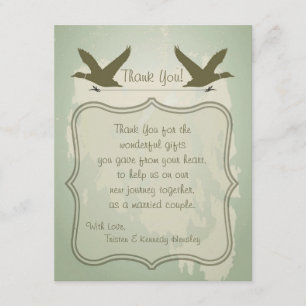 4x5 FLAT Thank You Card Country Duck Hunting