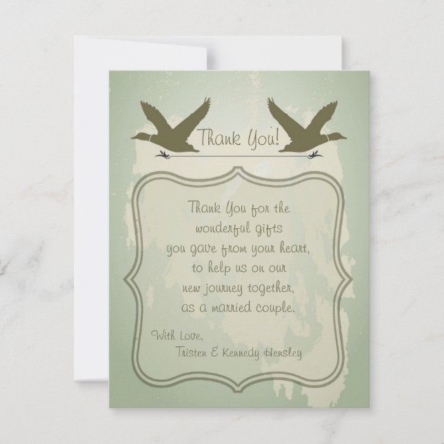 4x5 FLAT Thank You Card Country Duck Hunting (Front)