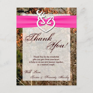 4x5 FLAT Thank You Card Deer Couple Doe Buck Cam