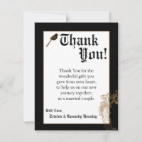 4x5 FLAT Thank You Card Formal Love Birds Pigeon