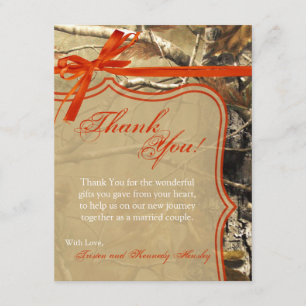 4x5 FLAT Thank You Card Hunters Camoflouge Camo