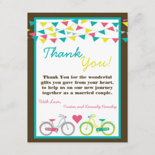 4x5 FLAT Thank You Card Lovers Bike Bicycle Carniv