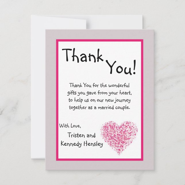 4x5 FLAT Thank You Card Pink Floral Petals Flower (Front)