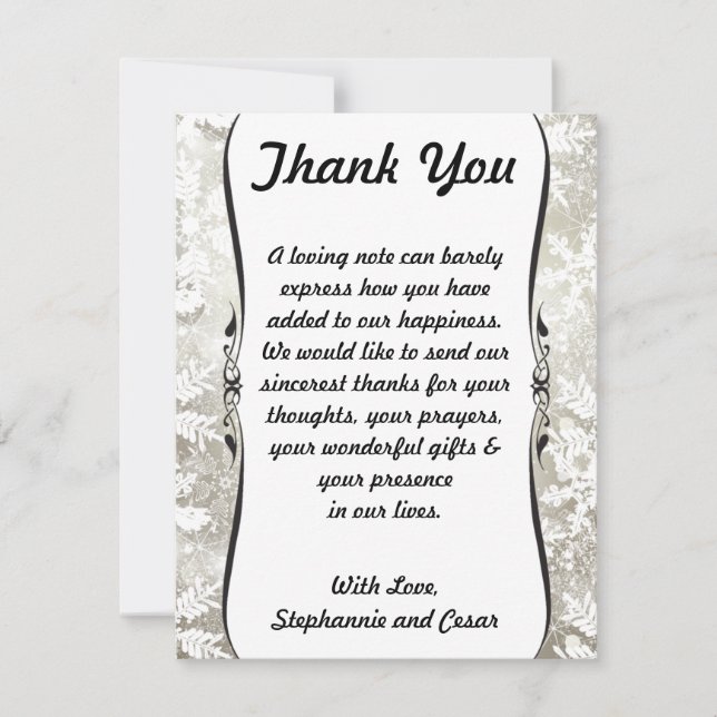 4x5 FLAT Thank You Card Silver Christmas Blur (Front)
