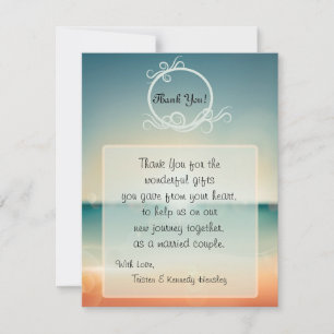 4x5 FLAT Thank You Card Sunset Beach