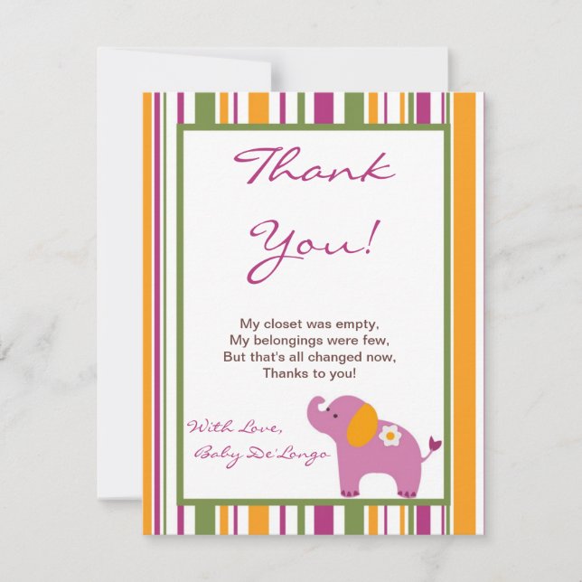 4x5 FLAT Thank You Card Sweet Safari (Front)
