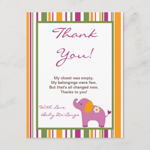 4x5 FLAT Thank You Card Sweet Safari