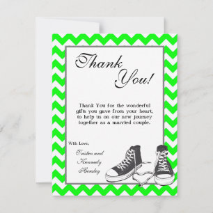 4x5 FLAT Thank You Card Teenage Sneakers Chevron