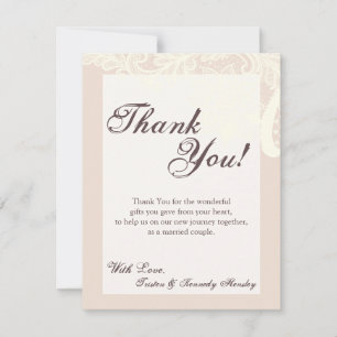 4x5 FLAT Thank You Card Vintage Victorian Lace Pin