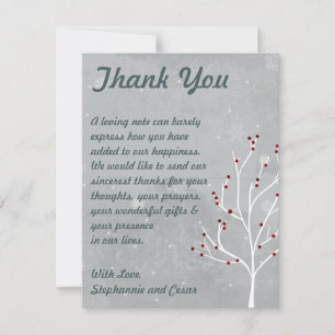 4x5 FLAT Thank You Card White Tree