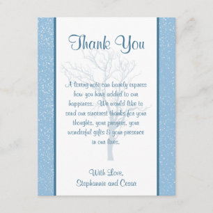 4x5 FLAT Thank You Card Winter Blue Christmas