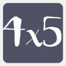 4x5 Large Format Sticker - White on Navy