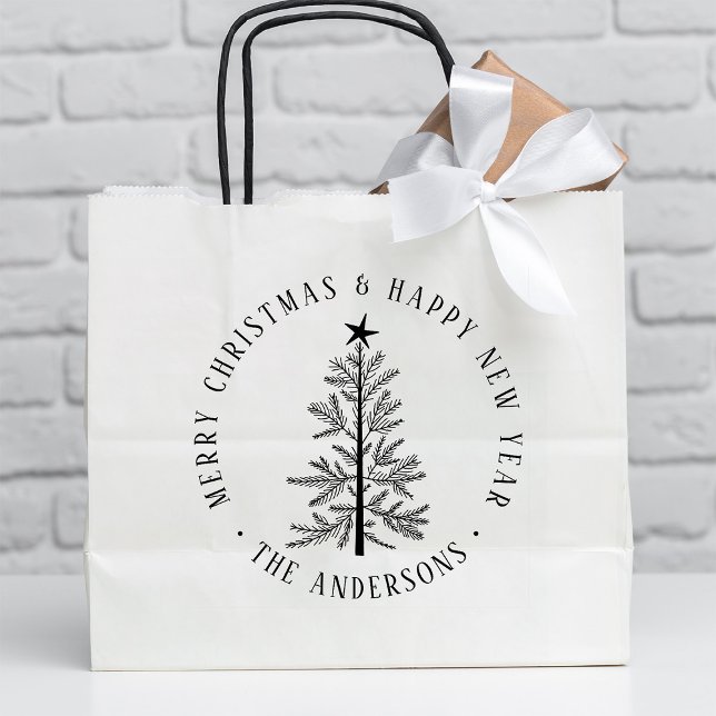 4X5 Merry Christmas & Happy New Year Simple Rubber Stamp (Creator Uploaded)