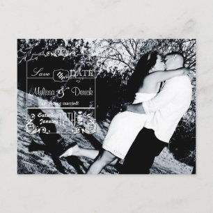 4x5 Typography Save the Date Photo Announcement Postcard