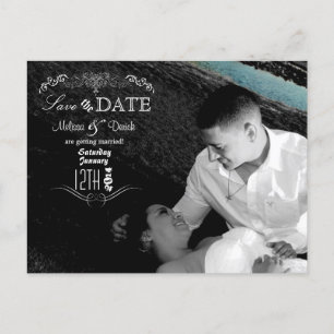 4x5 Typography Save the Date Photo Announcement Postcard