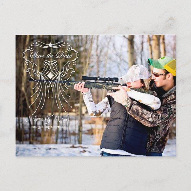 4x5 Typography Save the Date Photo Announcement Postcard (Front)