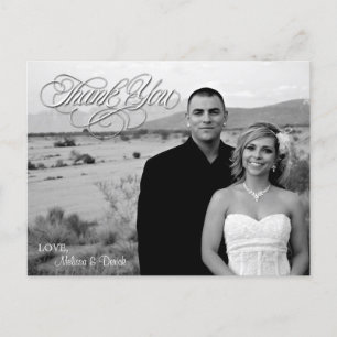 4x5 Typography Thank You Photo Portrait Post Card