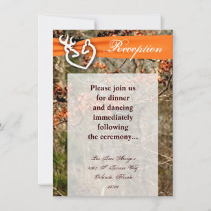 4x6.25 Reception Card Deer Couple Doe Buck Camo