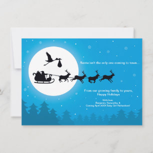 4x6 Christmas Card Pregnancy Announcement - Coming