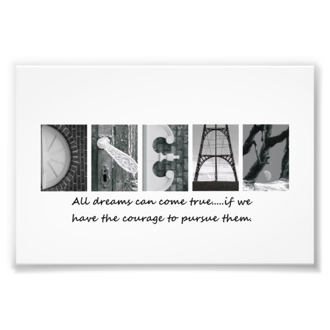 4x6 Dream Alphabet Photography Letters Photo Print (Front)