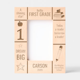 4x6 FIRST GRADE Elementary School Photo Custom Etched Frames