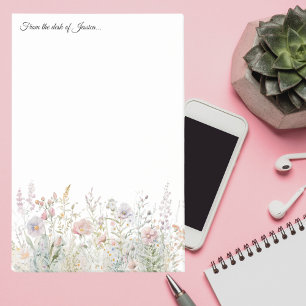 4x6 Personalized Wildflower From the Desk of Post-it Notes