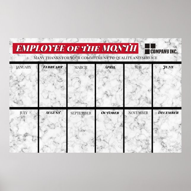 4X6 photo board employee of the month poster (Front)