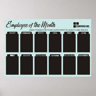 4X6 photo board employee of the month poster