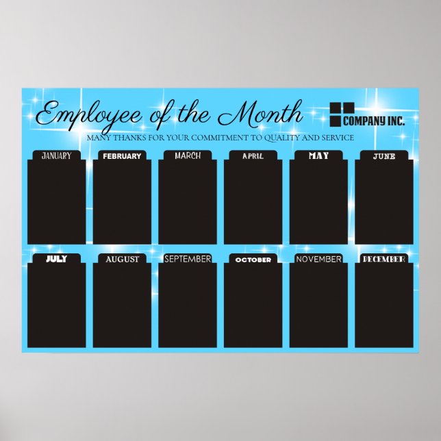 4X6 photo board employee of the month poster (Front)